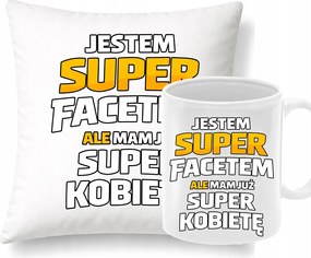 Párna Bögre Szett Szuper Férfi Vagyok Ajándék Férjnek Kollégának