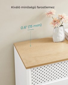 BRIX fém tárolószekrény, 76x80x40cm, fehér/barna SongmicsHome
