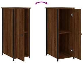 2 db barna tölgy színű szerelt fa éjjeliszekrény 32x42x80 cm