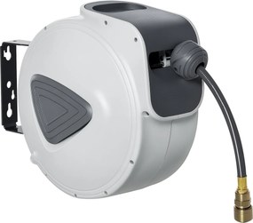 DURHAND Automatikus Kerticső-tekerő 20m + 194cm Φ1/4'' csatlakozással, Falra Szerelhető és 180°-ban Forgatható, Szürke | Aosom