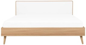 Franciaágy 160 cm SERVI (ágyráccsal és LED világítással) (világos fa). 1007524