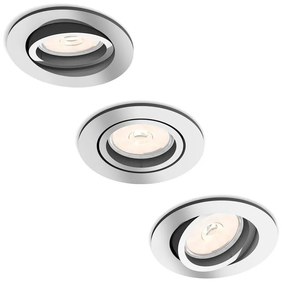 Philips 50393/11/PN - Készlet 3x beépíthető lámpa MYLIVING DONEGAL 1xGU10/5,5W/230V