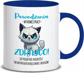 Fehér Bögre 330ml Sötétkék Sok Szerencsét Ajándék Áruló MIX Minták