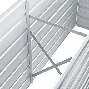 szürke horganyzott acél kerti magaságyás 160 x 40 x 77 cm