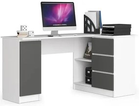 Számítógép asztal B20 jobb - fehér/grafit