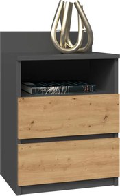 M1 éjjeliszekrény, antracit-tölgy