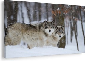 Kép - Farkasok télen (90x60 cm)
