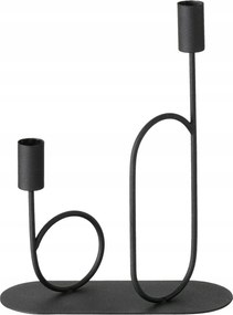 Gyertyatartó fekete fém Orlando