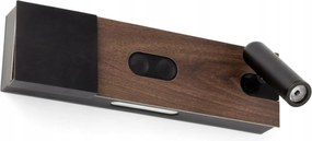 Faro Magos diófa fali lámpa, Led olvasókar, vezeték nélküli töltés