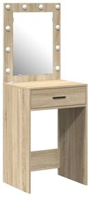 pipereasztal LED világítással Sonoma tölgy 50x41x135 cm