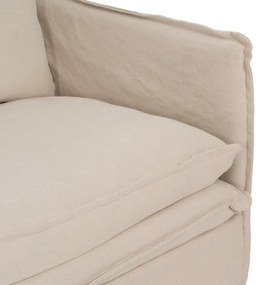 Krémszínű len kanapé 180 cm – Ixia