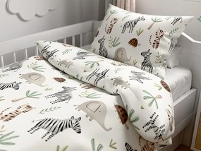 Krepp ágynemű kiságyhoz Renforcé JUNGARI krémszínű Ágyneműhuzat mérete: 45 x 65 cm | 90 x 140 cm