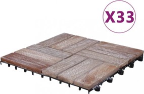 33 db tömör újrahasznosított fa padlólap 30 x 30 cm