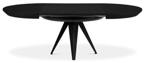 Kerek bővíthető étkezőasztal fekete asztallappal hosszabbító asztallappal ø 120 cm Magnus – Windsor &amp; Co Sofas