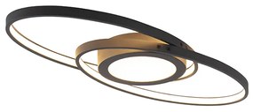 Design mennyezeti lámpa fekete, beépített LED-del, 3 fokozatú fényerő-szabályozóval - Axy
