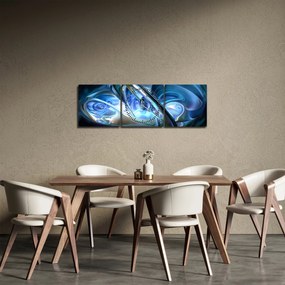 Kék fraktálos kép (órával) (90x30 cm)