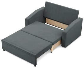 Zeus kanapé, bársony, hab töltet, döntött kartámasz, szürke