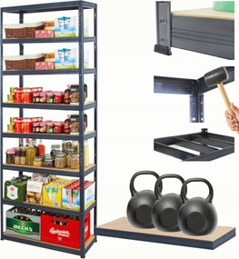 Tárolószekrény fém állvány Helios 270x110x35cm 8Px350kg 300TYS Komb