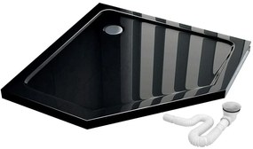 Rea Diamond - Akril zuhanytálca 90 x 90 x 5 cm + szifon, fekete, REA-K8543