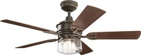 KICHLER KLF-LYNDON-52-OZ LYNDON Ventilátoros lámpa Antik Bronz, Dió, Sötét Dió E27 IP23