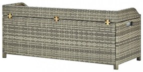 szürke polyrattan kerti tárolópad 120 cm