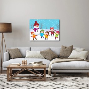 Kép - Téli gyerekes mulatságok (70x50 cm)