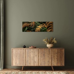 Kép - Arany levelek (órával) (90x30 cm)