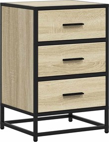 vidaXL éjjeliszekrény Sonoma tölgy 40x34,5x60 cm Gépi fa és fém