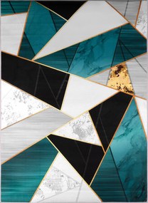 Szőnyeg 300X200 CM Zöld-szürke Csúszásgátló Modern Geometrikus Bcf