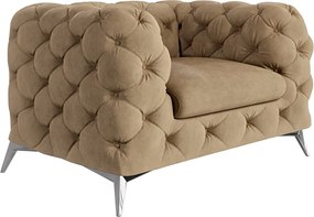 Világosbarna bársony fotel Chelsea – Ropez