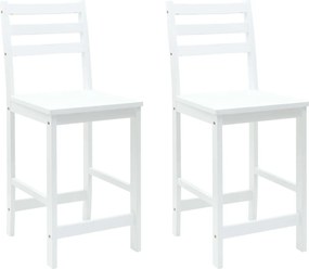 vidaXL Étkező Székek 2 pcs Fehér 40 x 47,5 x 99,5 cm Tömör Gumi Fa