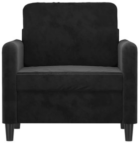 vidaXL fekete bársony kanapéfotel 60 cm