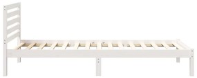 Ágykeret fejtámlával Fehér 80 x 210 cm Tömör fenyőfa