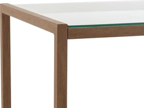 Konferenciasztal NATURELE üveglappal 90x50 cm, sötétbarna