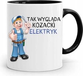 Fekete Bögre Villanyszerelő Kozák Villanyszerelő Nyomtatott Fényképpel