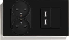 Dupla Üveg Elektromos Aljzat 2x Usb 2.4A