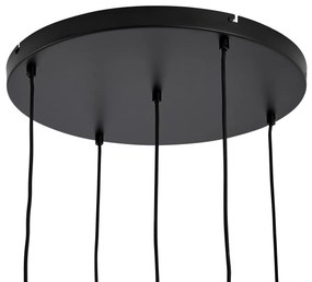 Hotel Chic függőlámpa fekete és arany színben, zöld üveggel, 5-ös - Zuzanna