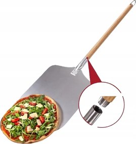 Alumínium Pizzalapát 30,5x30,5 CM Fa Nyéllel 85 CM