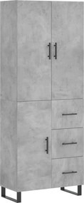 vidaXL betonszürke szerelt fa magasszekrény 69,5 x 34 x 180 cm