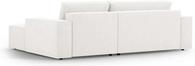 Fehér buklé kinyitható sarokkanapé (jobb oldali) Jodie – Micadoni Home