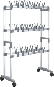 vidaXL ezüst cipőtartó kerekekkel 66 x 27 x 100 cm
