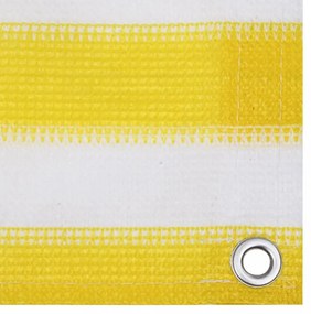 sárga és fehér HDPE erkélyparaván 120 x 600 cm
