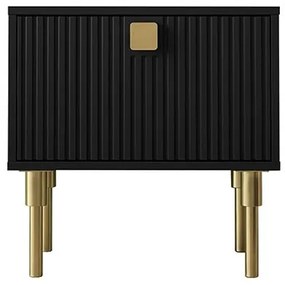 Éjjeliszekrény DORSET 50x50 cm fekete/arany