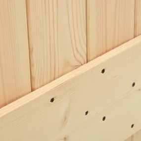 tömör fenyőfa tolóajtó fémszerelék szettel 70 x 210 cm