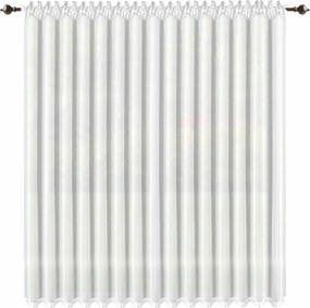 Függöny szegéllyel, fehér, 220x300 cm, kész függöny erkélyajtóra, klasszikus szegély