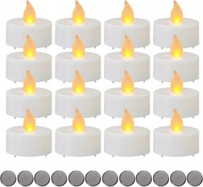 12x Led Gyertya Lámpa Mécses Utántöltő Láng Tealight Sárga Mécses