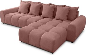 Terrakotta színű sarokkanapé (jobb oldali-heverő résszel) Albane – Ropez