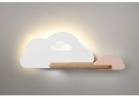 LED gyerekszoba fali lámpa polccal CLOUD LED/5W/230V fehér/rózsaszín