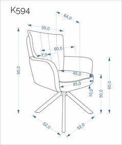 K-594 360 fokban forgatható étkezőszék világosbézs/natúr