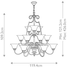 Hinkley HK-CELLO15 - Csillár láncon CELLO 15xE27/60W/230V